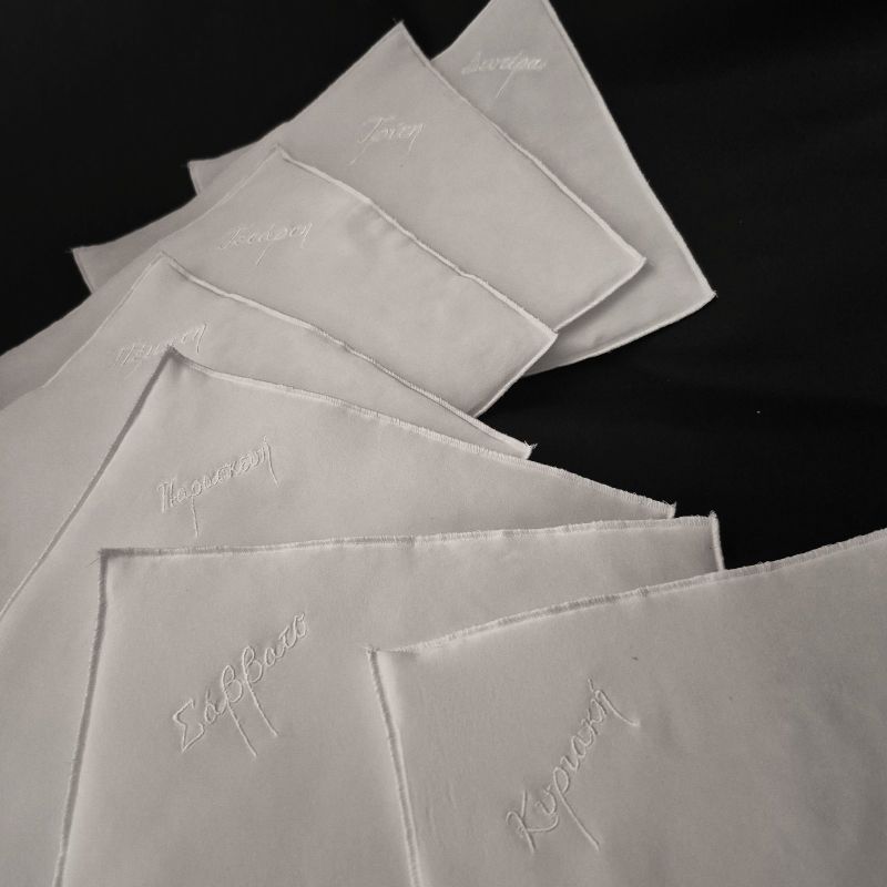 Σετ 7 Ημερών: 100% Οργανικά Μεταξωτά Μαντιλάκια Προσώπου