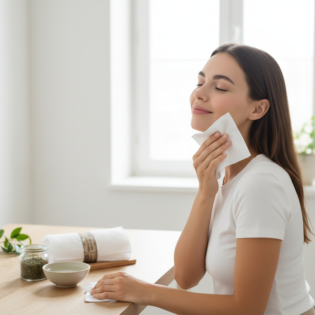 Σετ 7 Ημερών: 100% Οργανικά Μεταξωτά Μαντιλάκια Προσώπου